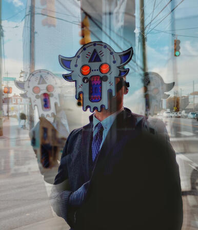 Festival Mask A commissioned festival mask that include electroluminescent elements.