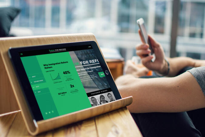 Reason for Reform A political activation site focused on telling personal narratives and building ground support for a campaign.