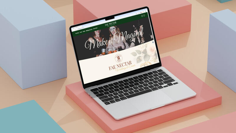Fae Nectar Wedding Venue I created a complete brand for Fae Nectar's wedding business, including a style guide, sales brochures, and a sales website.